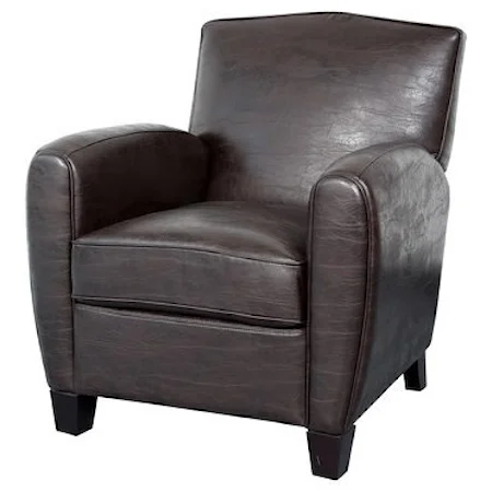 Contemporary Upholstered Chair with Rounded Track Arms